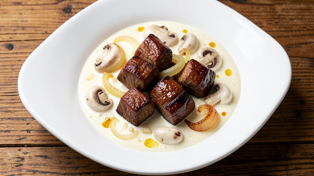 Beef Cubes in Cream of Mushroom Soup Recipe: Velvety Mushroom Sauce With Tender Beef Bites
