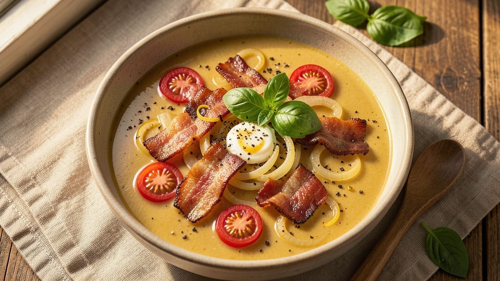Bacon Lettuce Tomato Soup Recipe: Smoky Bacon Bites Over Creamy Garden Freshness