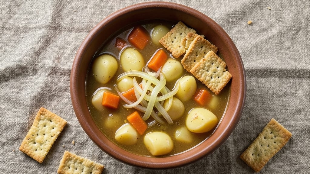 Amish Potato Soup With Rivels Recipe: Crispy Topping and Creamy Velout Harmony