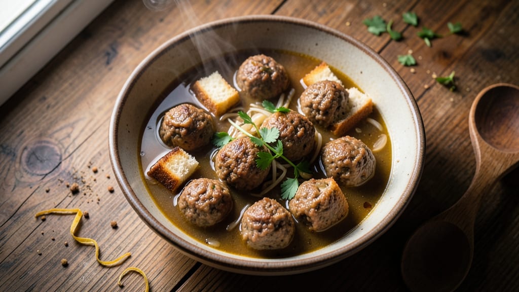 Award-Winning Albondigas Soup Recipe: Golden Meatballs in Herb-Infused Tomato Velout