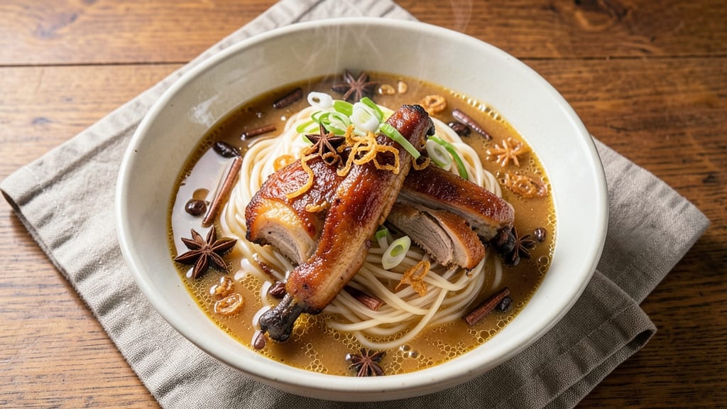 Asian Duck Soup Recipe: Fragrant Five-Spice Broth with Silky Noodles