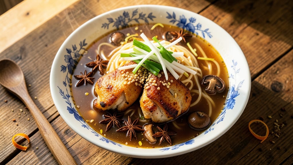 Authentic Chinese Chicken Noodle Soup Recipe: Fragrant Star Anise and Ginger Broth Magic
