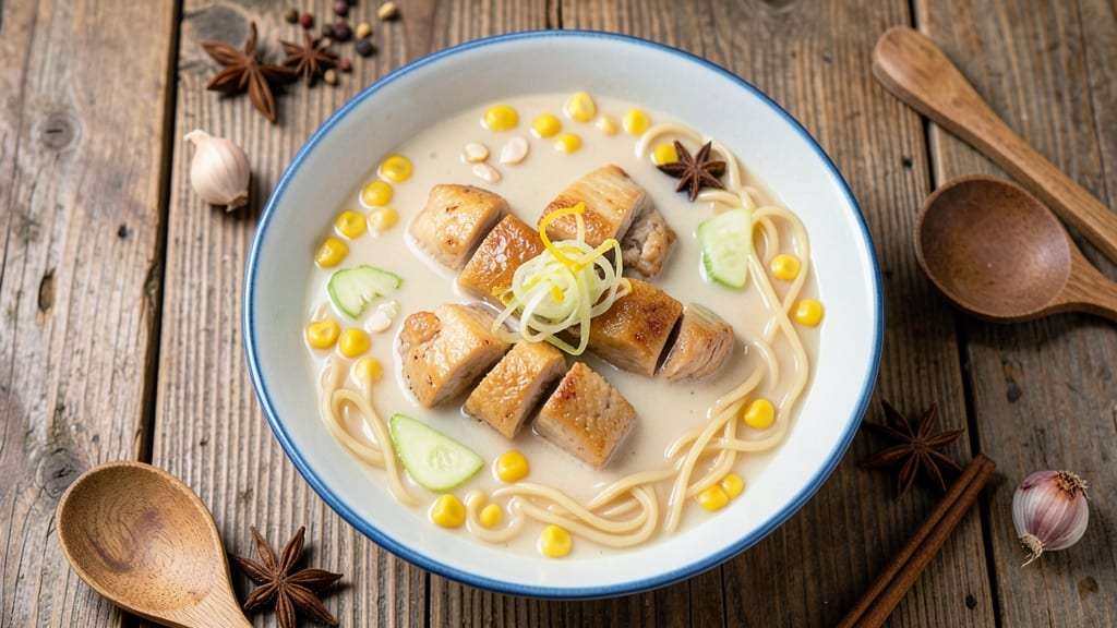 Authentic Chinese Chicken and Sweetcorn Soup Recipe: Fragrant Ginger-Garlic Broth With Silky Noodles