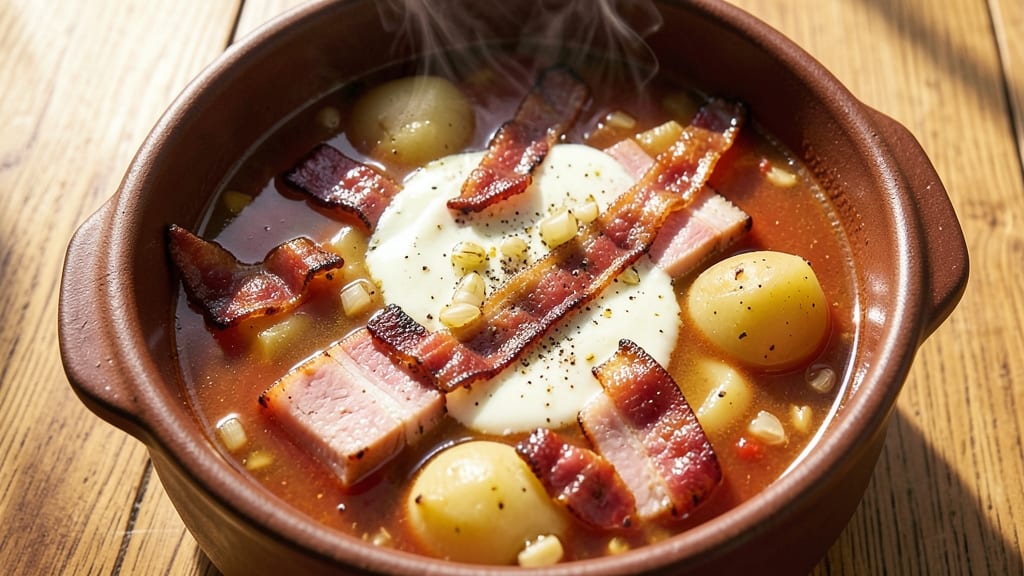 Best Ham and Potato Soup Recipe Ever: Smoky Bacon Crunch Over Creamy Tomato Velout