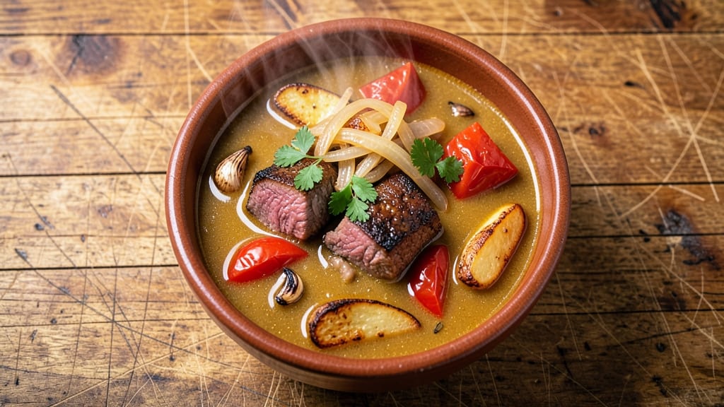 Beef Pares Soup Recipe: Maryland-Style Crunch Over Smoky Tomato Velout