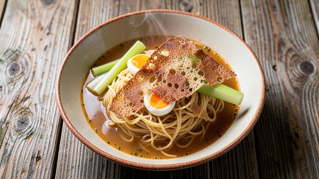 Acorda Soup Recipe: Sicilian Celery Crown Crunch Over Creamy Tomato Broth