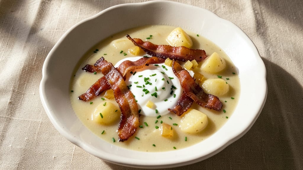 Allison's Potato Soup Recipe: Velvety Cream Cheese With Crispy Bacon Bits