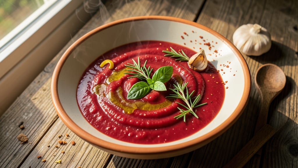 Authentic Italian Tomato Soup Recipe: San Marzano Sunlight and Basil Brightness