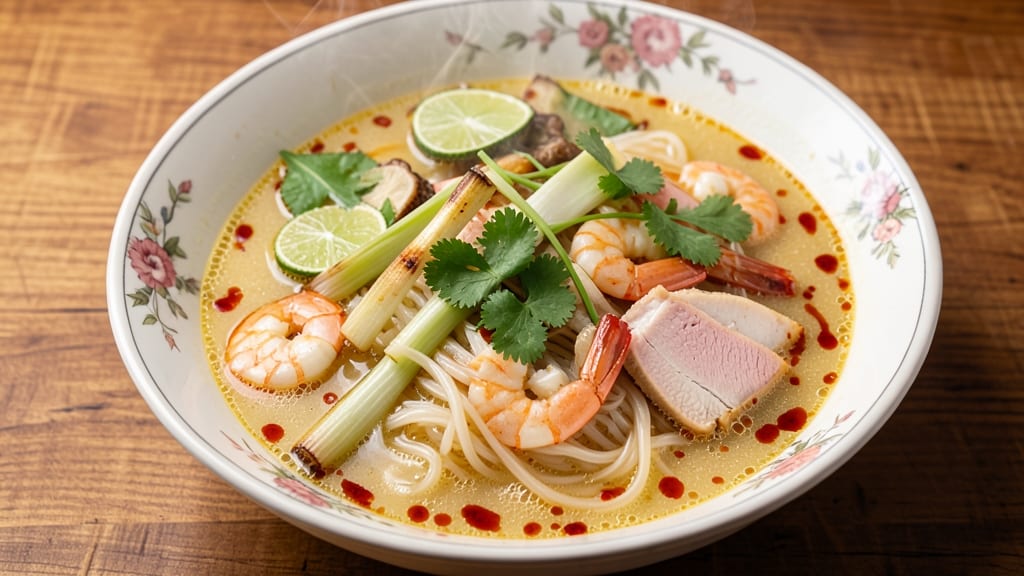 Bihun Soup Recipe: Slippery Rice Noodles in Fragrant Lemongrass Broth