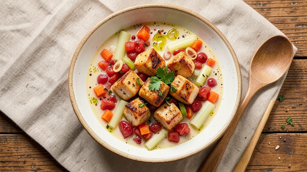 Bill Miller's Soup Recipe: Smoky Tomato Velout With Celery Crown Crunch
