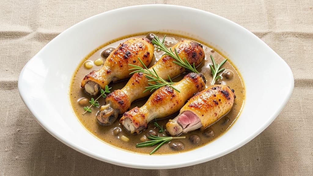 Baked Chicken Drumsticks With Cream Of Mushroom Soup Recipe: Crispy Skin and Rich Sauce Harmony