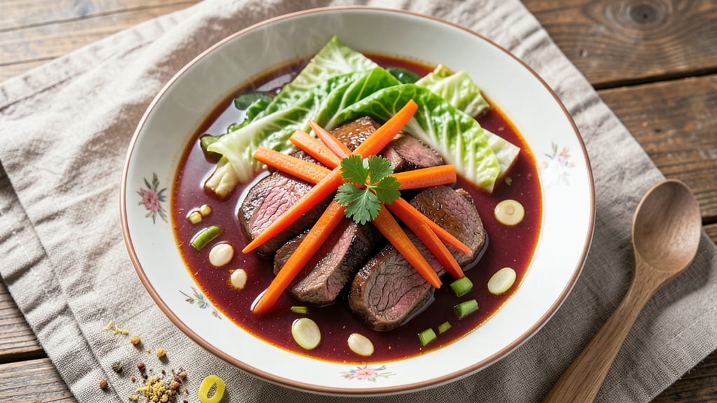 Award-Winning Vegetable Beef Soup Recipe With Cabbage: Rich Umami Depth and Cabbage Crunch
