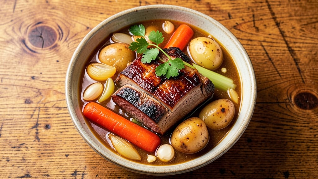 Beef Brisket Vegetable Soup Recipe: Slow-Simmered Richness With Crispy Celery Crowns