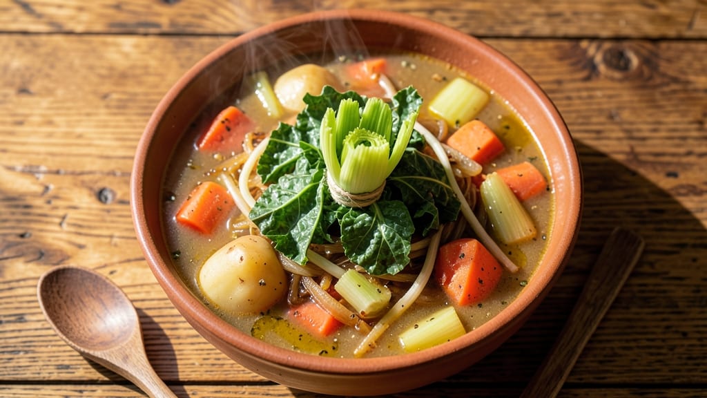 Au Bon Pain 12 Veggie Soup Recipe: Herb-Infused Broth With Crunchy Celery Crown Topping
