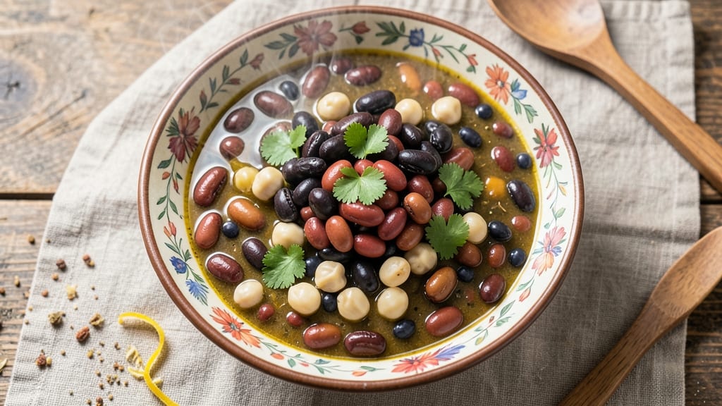 9 Bean Vegetarian Soup Recipe: Hearty Nine-Bean Blend With Earthy Spice