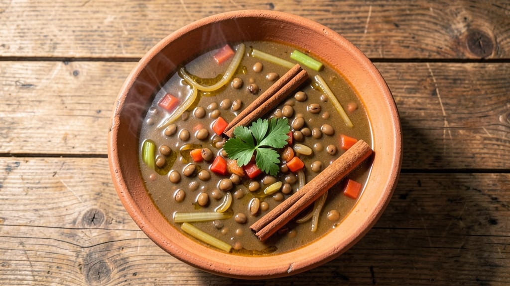 Ancient Mediterranean Lentil Soup Recipe: Earthy Spice and Crispy Herb Topping Magic