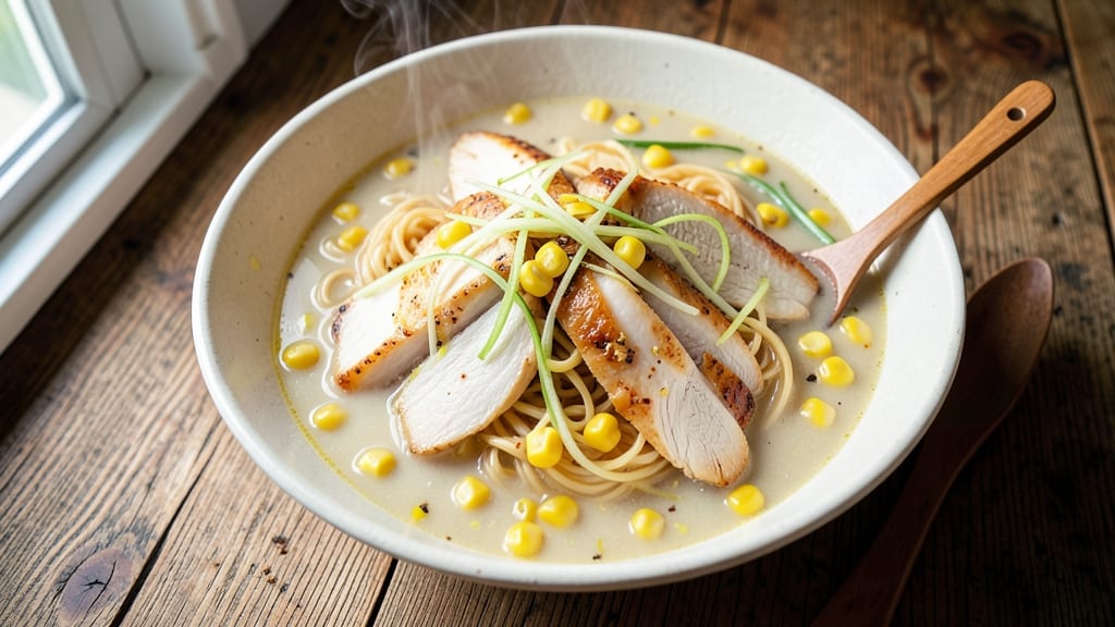 Asian Chicken and Corn Soup Recipe: Fragrant Ginger-Lime Broth With Silky Noodles