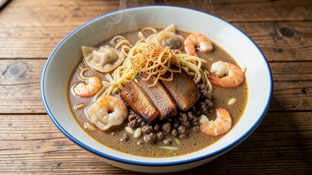 Beef Wonton Noodle Soup Recipe: Crispy Wontons Floating in Rich Broth