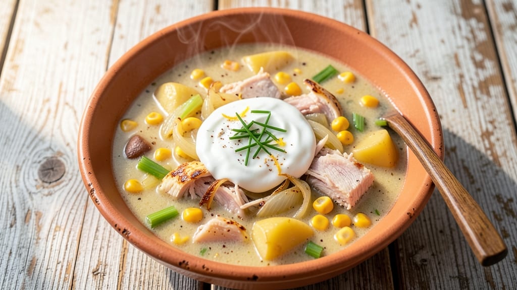 Amish Chicken Corn Chowder Soup Recipe: Buttery Potato and Celery Crown Crunch Harmony