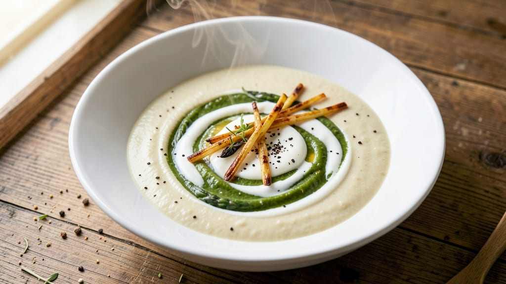 Asparagus Bisque Soup Recipe: Velvety Green Richness With Crispy Topping Twist