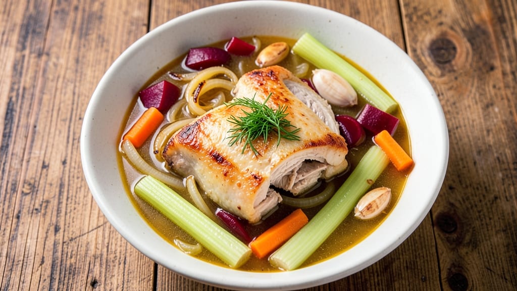 Babish Chicken Soup Recipe: Herbed Broth and Celery Crown Crunch