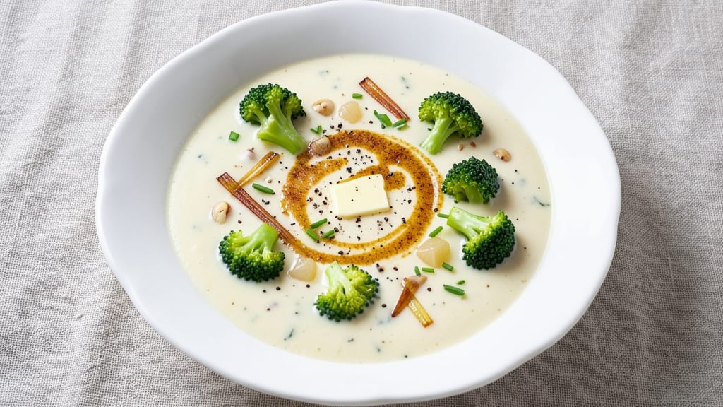 Award-Winning Cream of Broccoli Soup Recipe: Velvety Richness With Crispy Celery Crowns