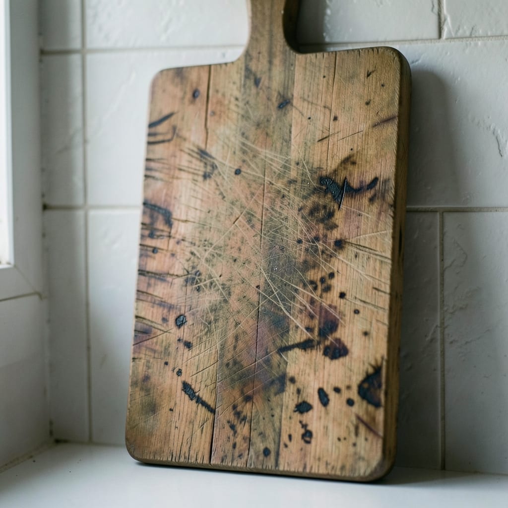 The wooden cutting board