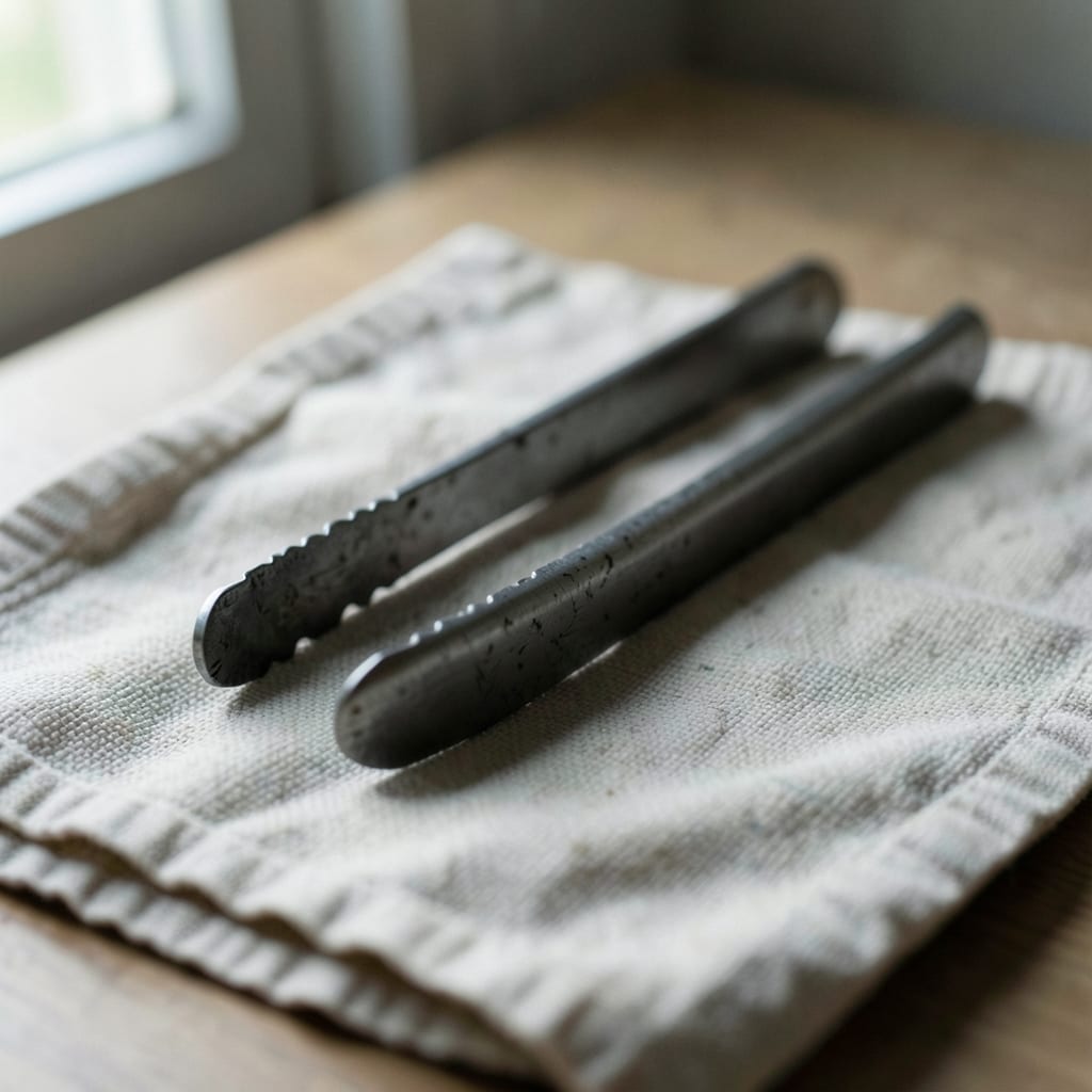 The metal tongs