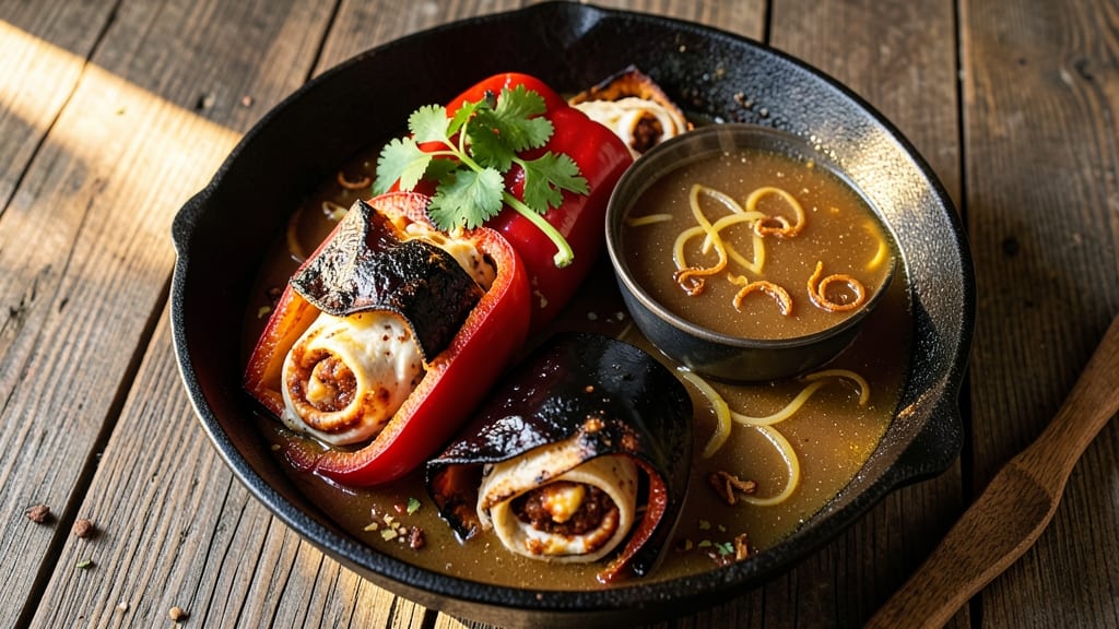 Biker Chick Stuffed Pepper Soup Recipe: Smoky Chipotle Cream Cheese With Crispy Tortilla Strips