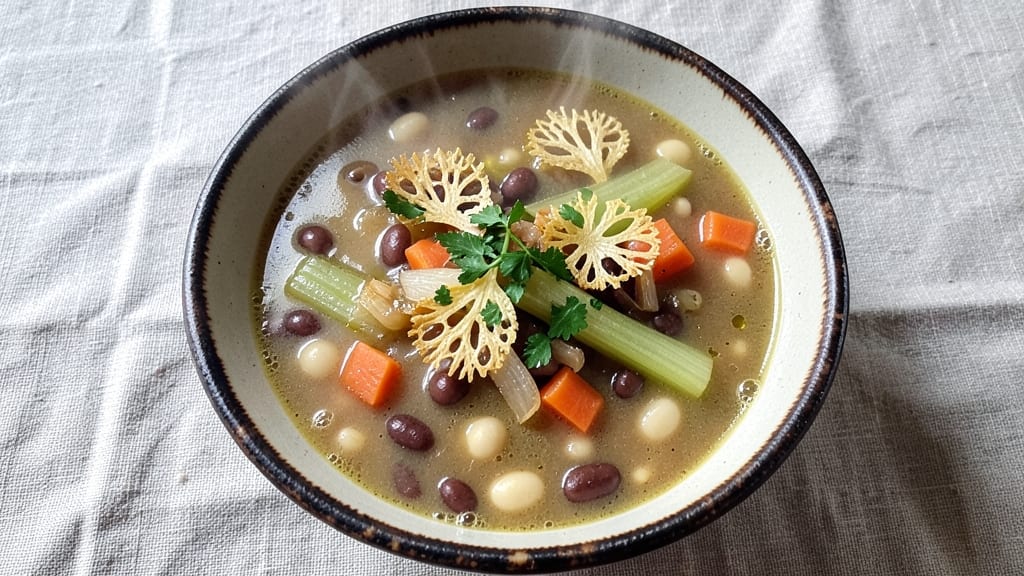 Barefoot Contessa's Winter Minestrone Soup Recipe: Celery Crown Crunch Over Hearty Bean Broth