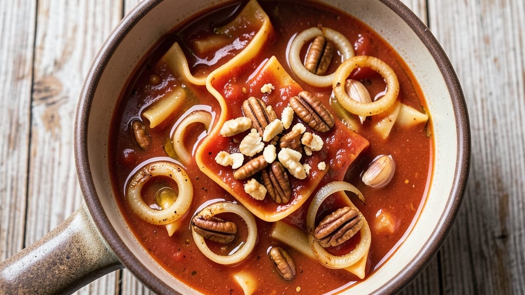 3-Piece Pecan Lasagna Soup Recipe: Crunchy Topping Meets Creamy Tomato Depth