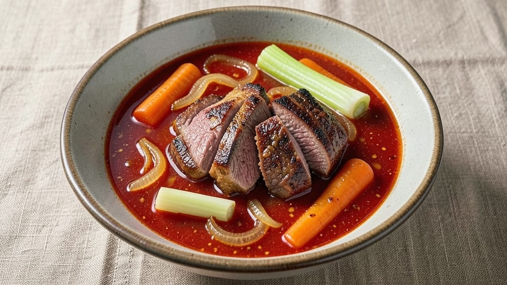 5-Star Vegetable Beef Soup Recipe: Silky Broth and Hearty Celery Crowns