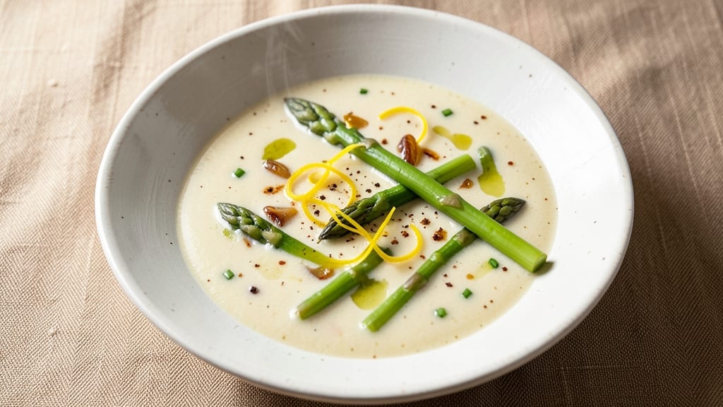 Barefoot Contessa Asparagus Soup Recipe: Fresh Herb Crunch Over Silky Broth