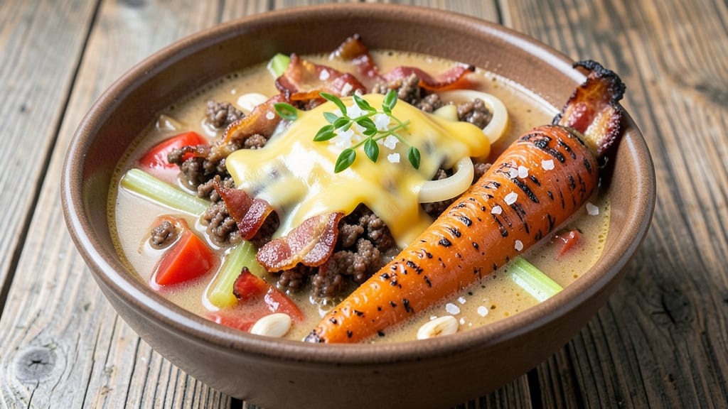 Bacon Cheeseburger Soup Crock Pot Recipe: Smoky Bacon and Juicy Beef Bites in One Pot