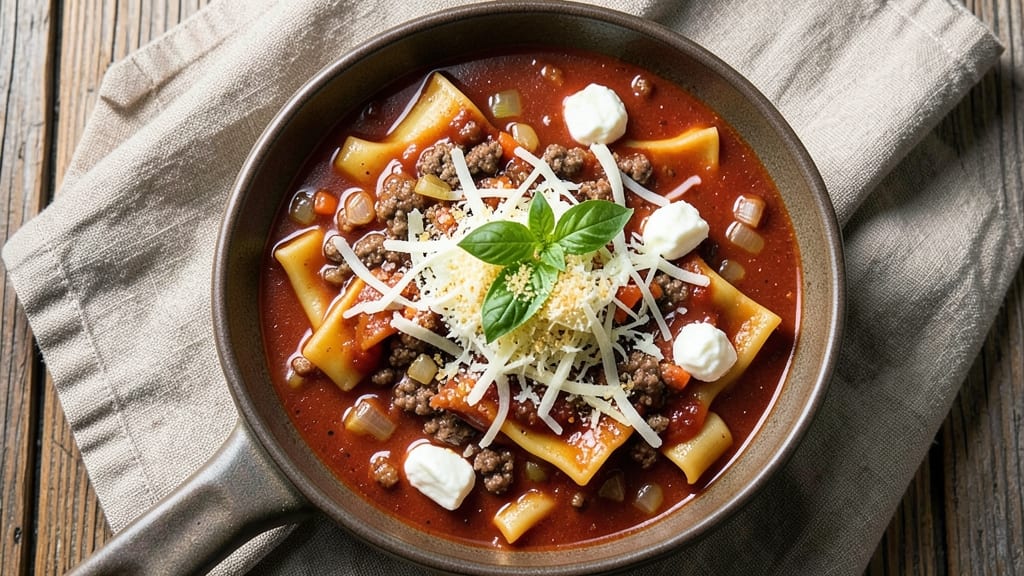 Wegmans Lasagna Soup Recipe: One-Pot Pasta Layers in Creamy Tomato Broth