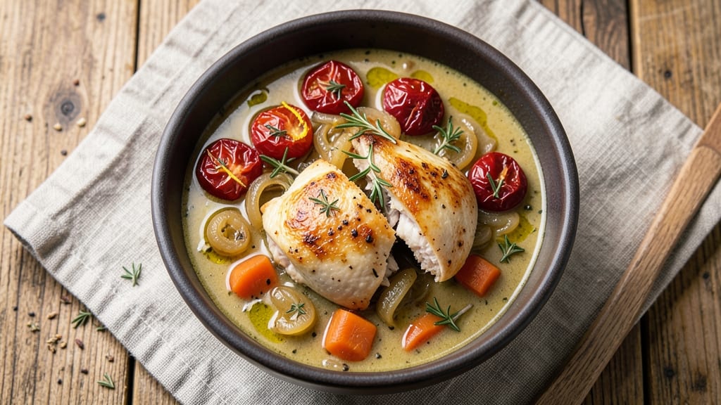 Baked Chicken and Tomato Soup Recipe: Juicy Chicken Bites in Savory Broth