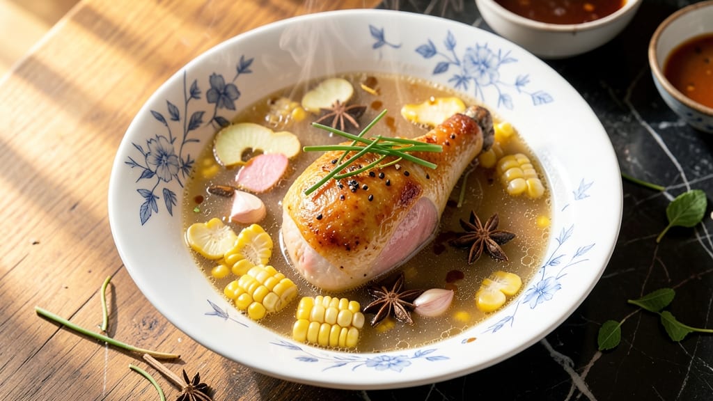 Authentic Chinese Chicken and Corn Soup Recipe: Fragrant Ginger-Star Anise Broth Magic