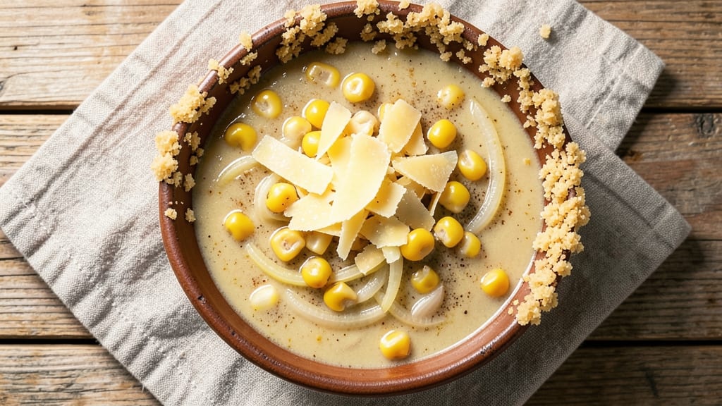 Best Corn Soup Recipe Ever: Smoky Cumin and Cheddar Velout With Toasted Panko Crunch