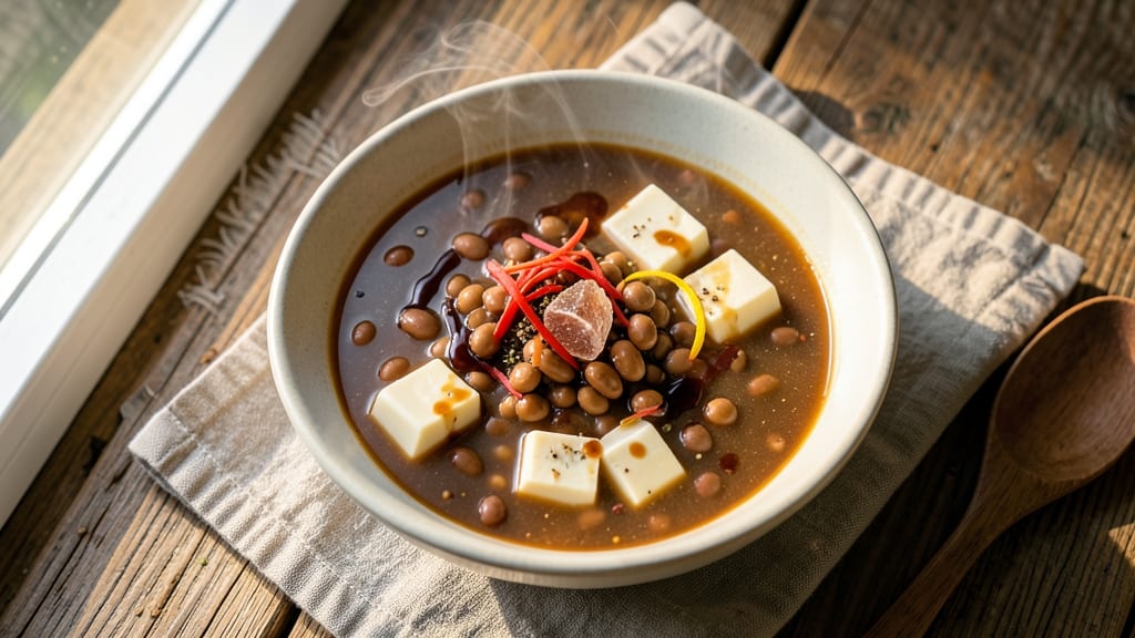 Azuki Bean Soup Recipe: Silky Sweet-Savory Broth With Soft Tofu Bites