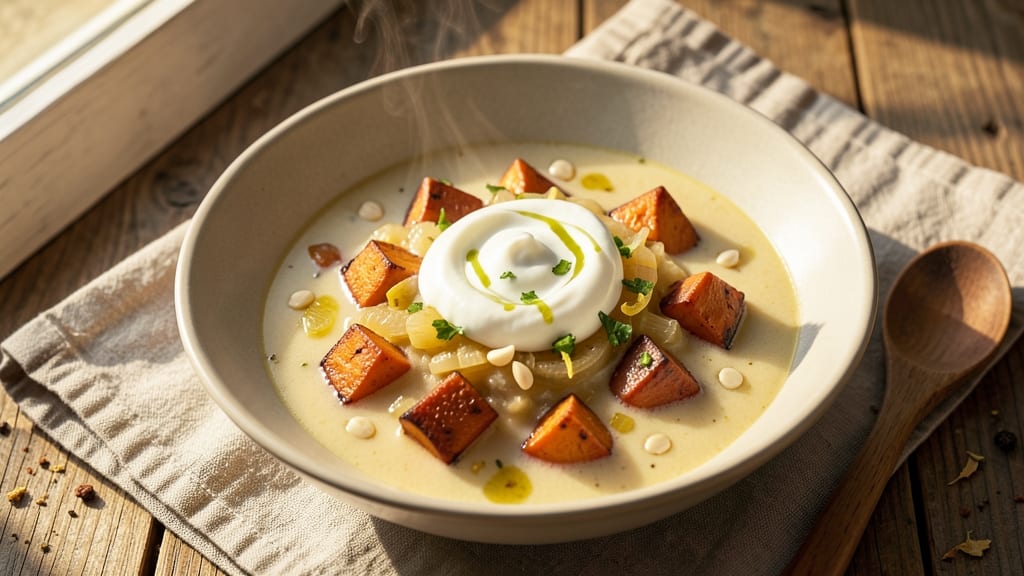 Best Ever Sweet Potato Soup Recipe: Velvety Spiced Perfection With Crunchy Celery Crowns